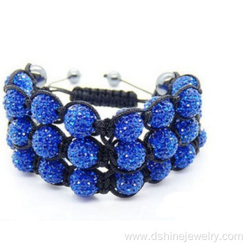 Multi Layers Triple Shamballa Bracelet Flower Shape Design